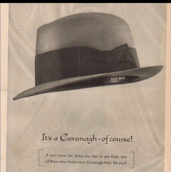 *Vintage Cavanagh NY Fedora Hat - Charcoal Black Fur Finish size 7 - Picture 6 of 7